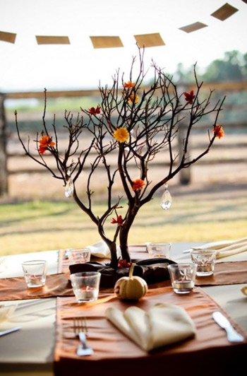 Tree branch centerpiece